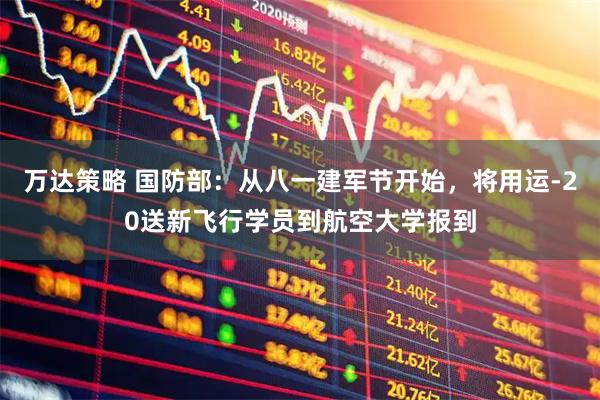 万达策略 国防部：从八一建军节开始，将用运-20送新飞行学员到航空大学报到