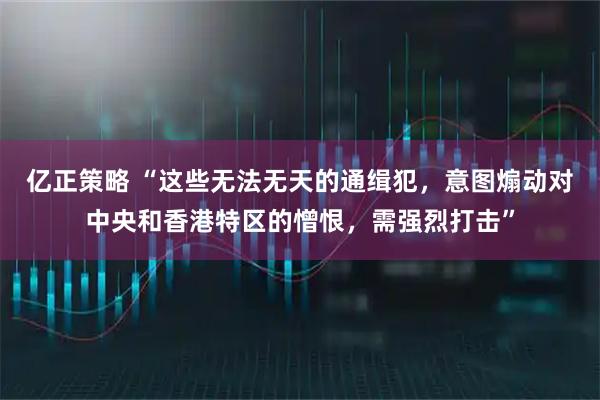 亿正策略 “这些无法无天的通缉犯，意图煽动对中央和香港特区的憎恨，需强烈打击”