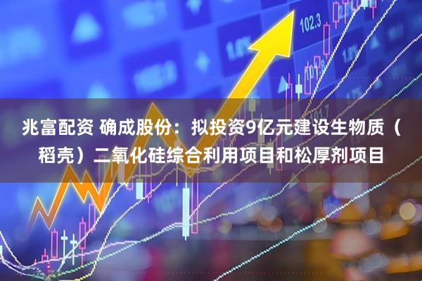 兆富配资 确成股份：拟投资9亿元建设生物质（稻壳）二氧化硅综合利用项目和松厚剂项目