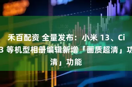 禾百配资 全量发布：小米 13、Civi 3 等机型相册编辑新增「画质超清」功能